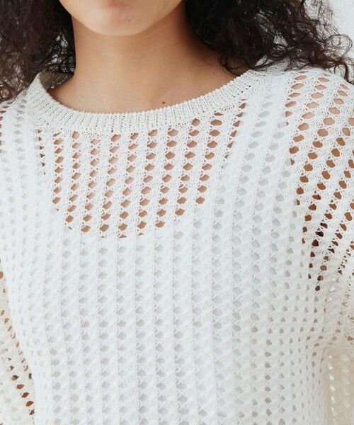 TOMORROWLAND / トゥモローランド ニット・セーター | オープンワークコットン クルーネックプルオーバー | 詳細5
