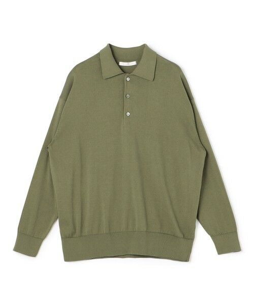 TOMORROWLAND/トゥモローランド プレーンコットン ポロプルオーバー 55 グリーン F