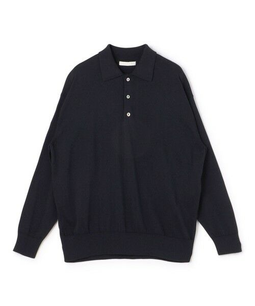 TOMORROWLAND/トゥモローランド プレーンコットン ポロプルオーバー 69 ネイビー F