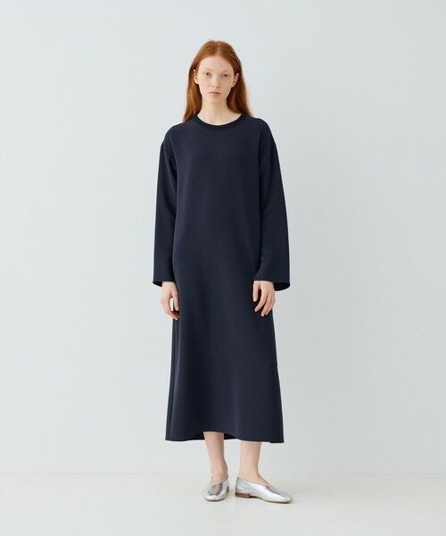 TOMORROWLAND / トゥモローランド ロング・マキシ丈ワンピース | ダブルクロス クルーネックワンピース | 詳細1