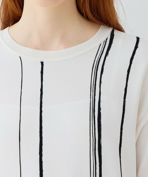 TOMORROWLAND / トゥモローランド ロング・マキシ丈ワンピース | ドローイングラインプリント クルーネックマキシワンピース | 詳細4