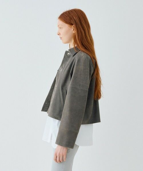 TOMORROWLAND / トゥモローランド レザーブルゾン・ジャケット | ビンテージラムレザー サドルスリーブブルゾン | 詳細3