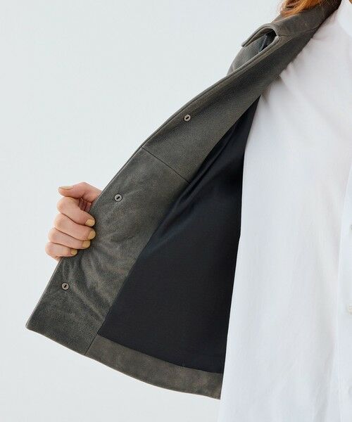 TOMORROWLAND / トゥモローランド レザーブルゾン・ジャケット | ビンテージラムレザー サドルスリーブブルゾン | 詳細5