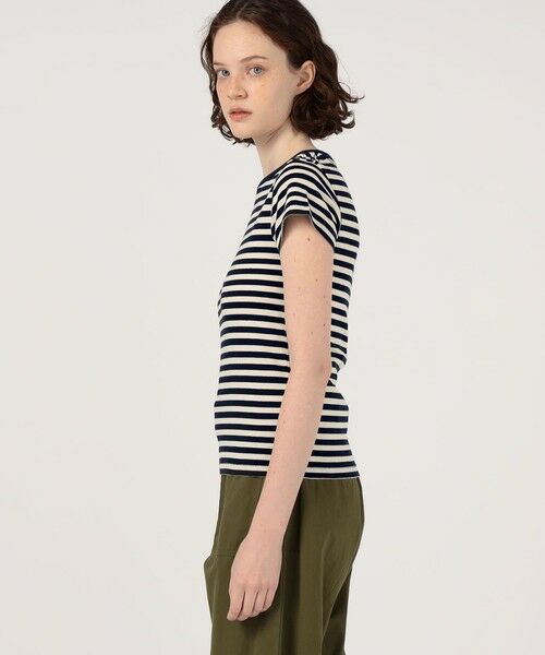 TOMORROWLAND / トゥモローランド Tシャツ | ETRE CECIL NAVY BRETON STRIPE CAP SLEEVE Tシャツ | 詳細3
