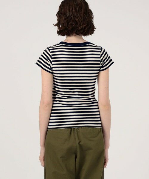 TOMORROWLAND / トゥモローランド Tシャツ | ETRE CECIL NAVY BRETON STRIPE CAP SLEEVE Tシャツ | 詳細4
