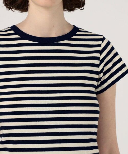 TOMORROWLAND / トゥモローランド Tシャツ | ETRE CECIL NAVY BRETON STRIPE CAP SLEEVE Tシャツ | 詳細5
