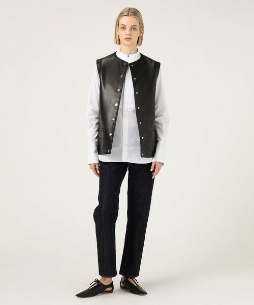 TOMORROWLAND / トゥモローランド ベスト | CINQUANTA METAL BUTTON レザーベスト | 詳細1