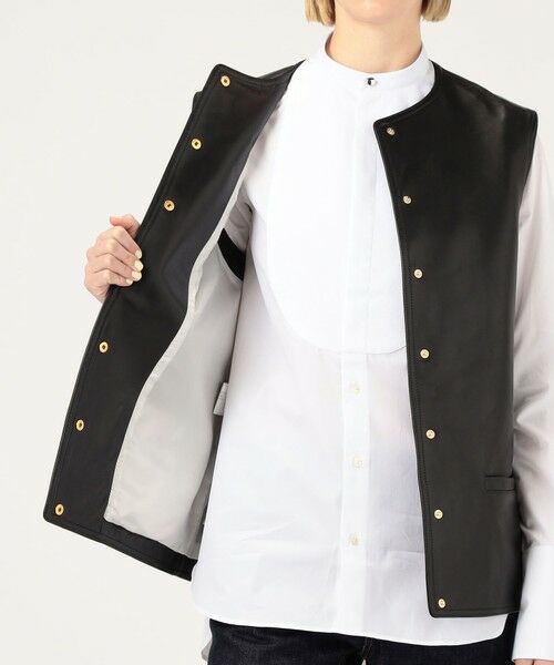 TOMORROWLAND / トゥモローランド ベスト | CINQUANTA METAL BUTTON レザーベスト | 詳細5