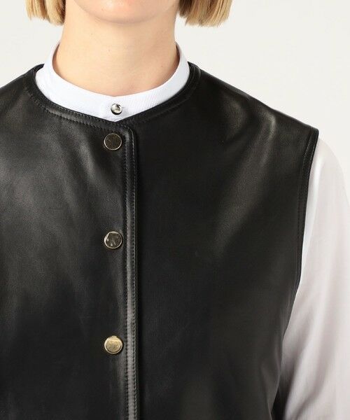 TOMORROWLAND / トゥモローランド ベスト | CINQUANTA METAL BUTTON レザーベスト | 詳細6