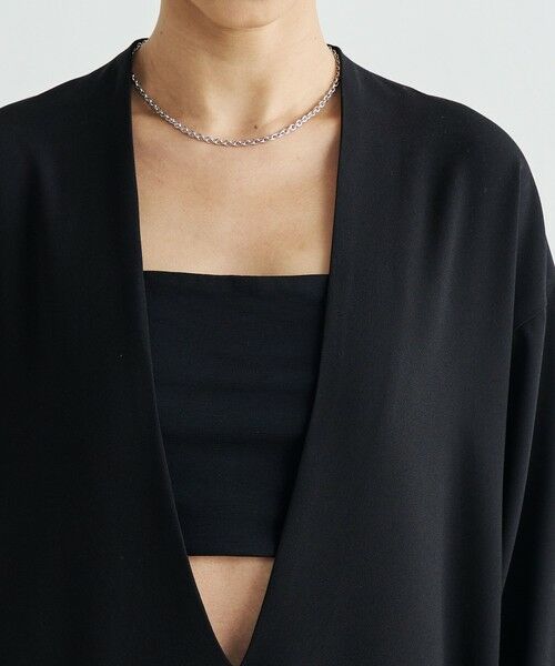 TOMORROWLAND / トゥモローランド ロング・マキシ丈ワンピース | バックサテンジョーゼット Vネックロングワンピース | 詳細4