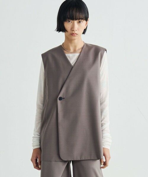 SALE☆Edition エディション☆ウールトロピカル Vネック ジレ☆グレー SALE☆Edition エディション☆ウールトロピカル Vネック ジレ