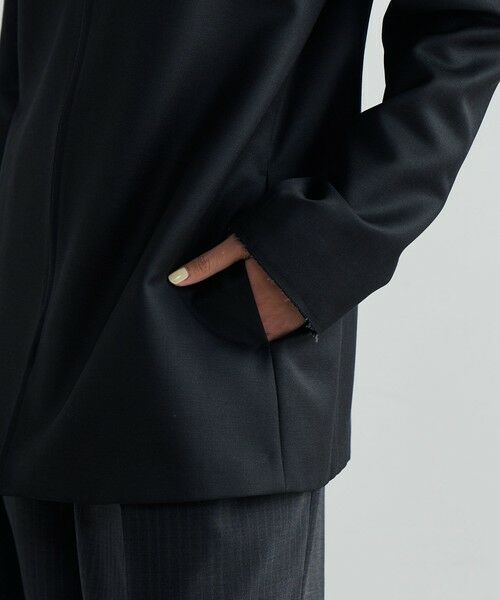 TOMORROWLAND / トゥモローランド ノーカラージャケット | ウールシャンブレー ジップジャケット | 詳細11