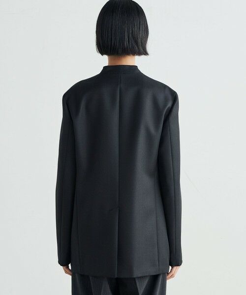 TOMORROWLAND / トゥモローランド ノーカラージャケット | ウールシャンブレー ジップジャケット | 詳細5