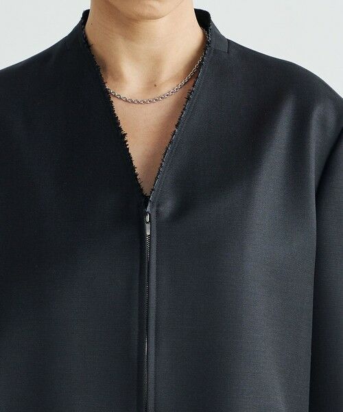 TOMORROWLAND / トゥモローランド ノーカラージャケット | ウールシャンブレー ジップジャケット | 詳細7