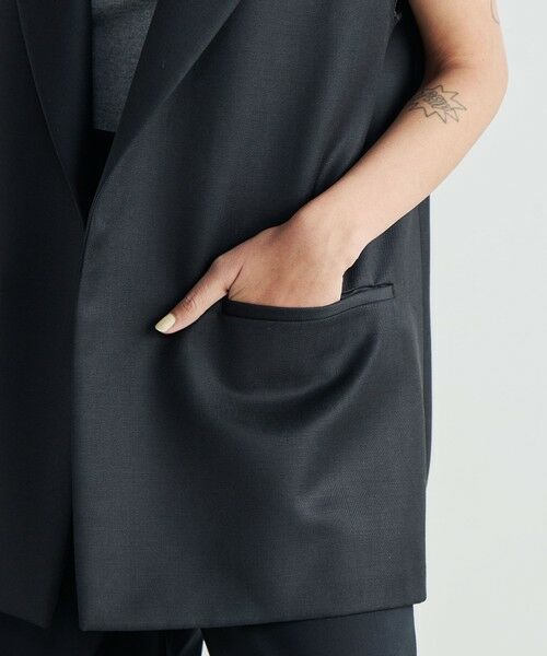 TOMORROWLAND / トゥモローランド ベスト | ウールシャンブレー ワイドラペルジレ | 詳細10