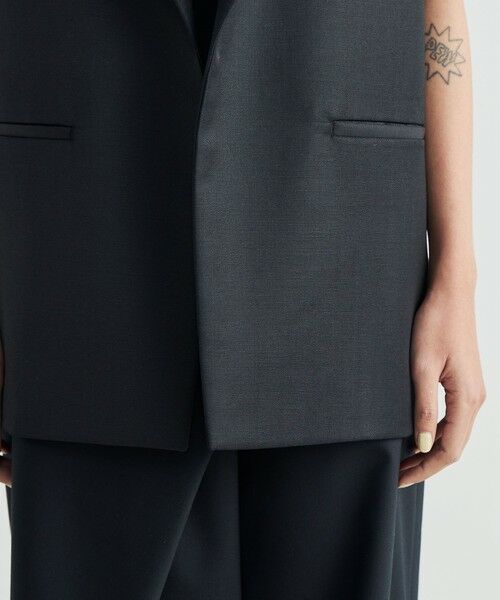 TOMORROWLAND / トゥモローランド ベスト | ウールシャンブレー ワイドラペルジレ | 詳細11