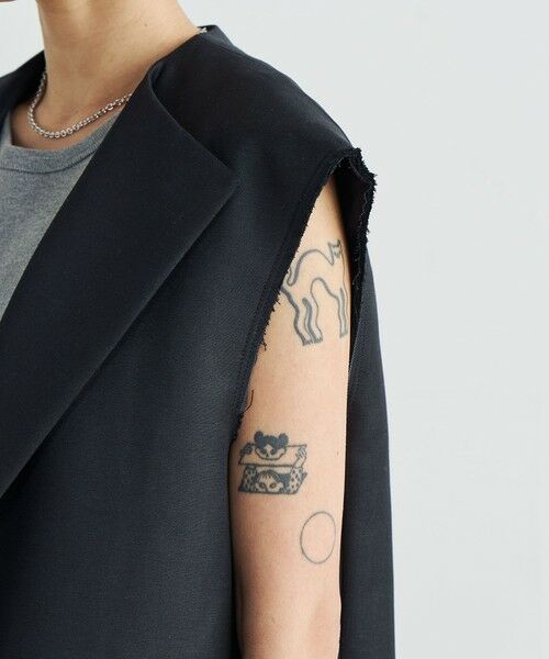 TOMORROWLAND / トゥモローランド ベスト | ウールシャンブレー ワイドラペルジレ | 詳細9