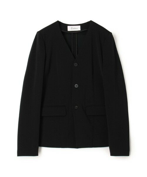 TOMORROWLAND / トゥモローランド ノーカラージャケット | カルゼジャージー ノーカラージャケット(19 ブラック)