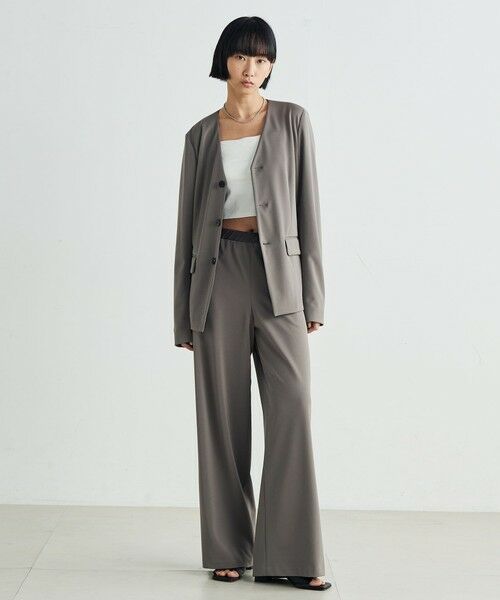 TOMORROWLAND / トゥモローランド ノーカラージャケット | カルゼジャージー ノーカラージャケット | 詳細1