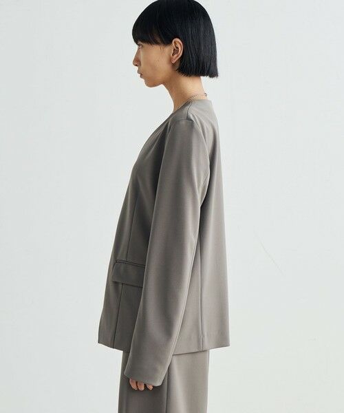 TOMORROWLAND / トゥモローランド ノーカラージャケット | カルゼジャージー ノーカラージャケット | 詳細3