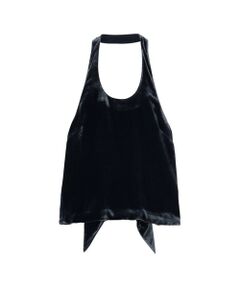 TOMORROWLAND / トゥモローランド タンクトップ | レーヨンシルクベルベット ホルターネックブラウス