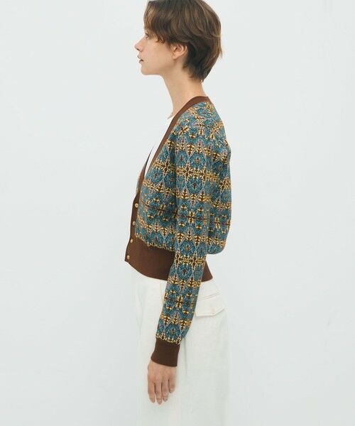 TOMORROWLAND / トゥモローランド カーディガン・ボレロ | コットンカシミヤストレッチ ジャカードプリントVネックカーディガン | 詳細3