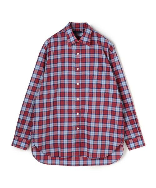 TOMORROWLAND/トゥモローランド コットンポプリン チェックシャツ 64 レッド系 M TOMORROWLAND/トゥモローランド コットンポプリン チェックシャツ 64 レッド系 M