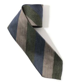 TOMORROWLAND / トゥモローランド ネクタイ | TOMORROWLAND MADE IN ITALY シルクリネン レジメンタルネクタイ