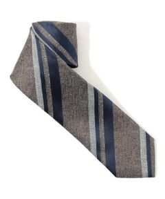 TOMORROWLAND / トゥモローランド ネクタイ | STEFANO BIGI シルクリネン レジメンタル ネクタイ