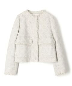 TOMORROWLAND / トゥモローランド ノーカラージャケット | Lychee クルーネックジャケット