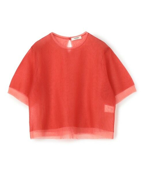 TOMORROWLAND/トゥモローランド シアーレイヤー クルーネックプルオーバー 35 レッド S(9号)