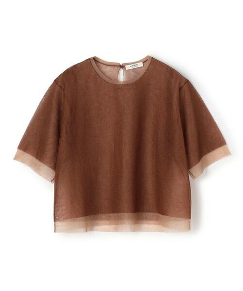 TOMORROWLAND / トゥモローランド ニット・セーター | シアーレイヤー クルーネックプルオーバー（45 ブラウン）