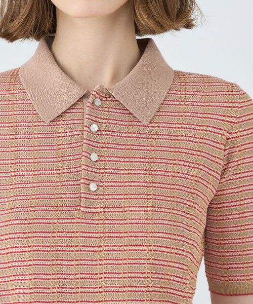 【美品】TOMORROWLAND ニットポロシャツ/トゥモローランド TOMORROWLAND tricot シルクコットン ニット