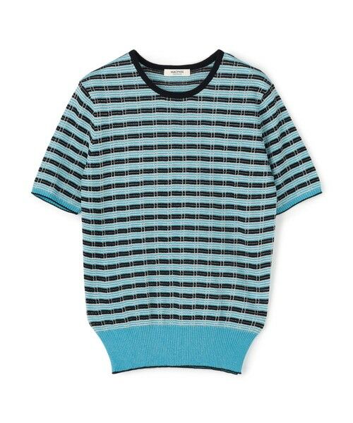 セール】 コットンナイロンラメチェック クルーネックプル