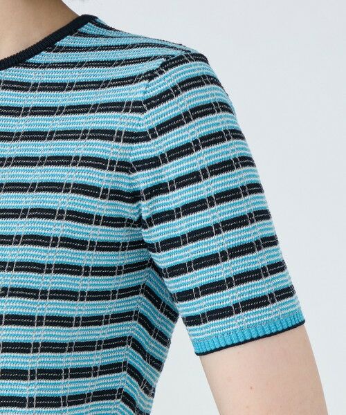 セール】 コットンナイロンラメチェック クルーネックプル