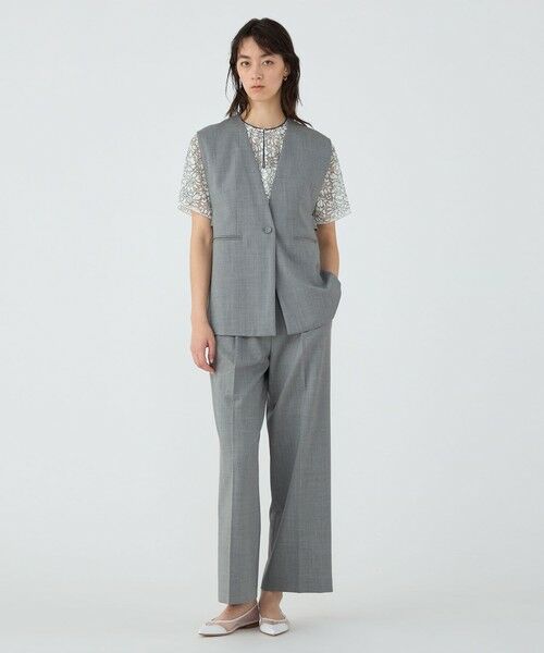 TOMORROWLAND / トゥモローランド ベスト | ファインウーステッドウール カラーレスジレ | 詳細1