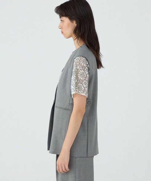 TOMORROWLAND / トゥモローランド ベスト | ファインウーステッドウール カラーレスジレ | 詳細4