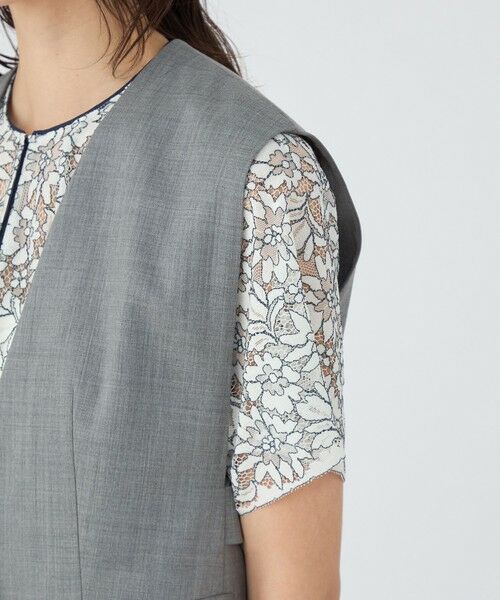 TOMORROWLAND / トゥモローランド ベスト | ファインウーステッドウール カラーレスジレ | 詳細8