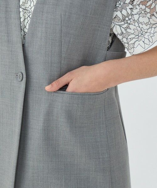 TOMORROWLAND / トゥモローランド ベスト | ファインウーステッドウール カラーレスジレ | 詳細9