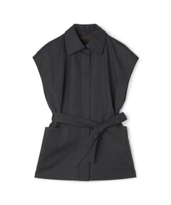 TOMORROWLAND / トゥモローランド ベスト | コットンギャバジン ワイドカラージレ