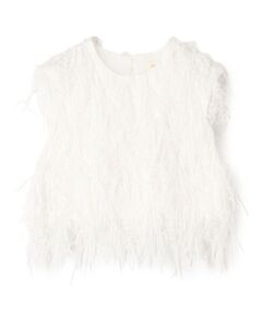 TOMORROWLAND / トゥモローランド シャツ・ブラウス | ホワイトフリンジジャカード クロップドプルオーバー