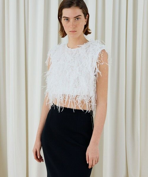 TOMORROWLAND / トゥモローランド シャツ・ブラウス | ホワイトフリンジジャカード クロップドプルオーバー | 詳細3