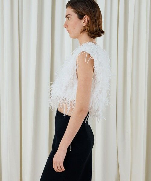 TOMORROWLAND / トゥモローランド シャツ・ブラウス | ホワイトフリンジジャカード クロップドプルオーバー | 詳細4