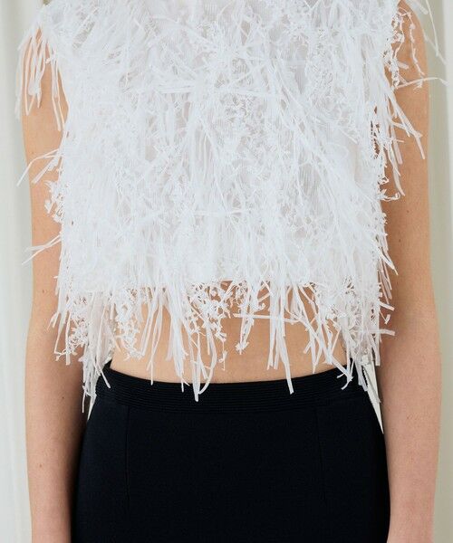TOMORROWLAND / トゥモローランド シャツ・ブラウス | ホワイトフリンジジャカード クロップドプルオーバー | 詳細7