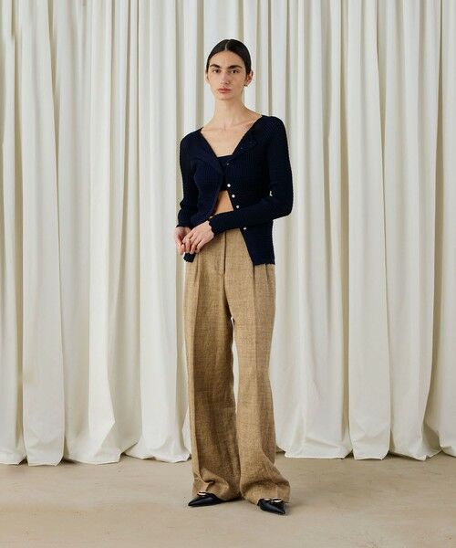 TOMORROWLAND / トゥモローランド カーディガン・ボレロ | コットンアセテートリブ ボートネックカーディガン | 詳細1