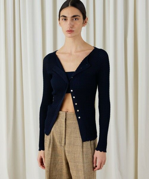 TOMORROWLAND / トゥモローランド カーディガン・ボレロ | コットンアセテートリブ ボートネックカーディガン | 詳細2