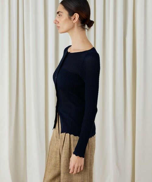 TOMORROWLAND / トゥモローランド カーディガン・ボレロ | コットンアセテートリブ ボートネックカーディガン | 詳細3