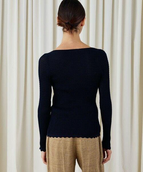 TOMORROWLAND / トゥモローランド カーディガン・ボレロ | コットンアセテートリブ ボートネックカーディガン | 詳細4