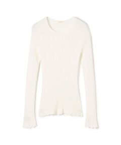 TOMORROWLAND / トゥモローランド ニット・セーター | コットンアセテートリブ クルーネックプルオーバー