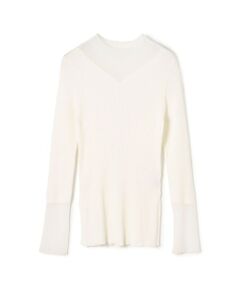 TOMORROWLAND / トゥモローランド ニット・セーター | コットンアセテートリブ ビルドネックプルオーバー